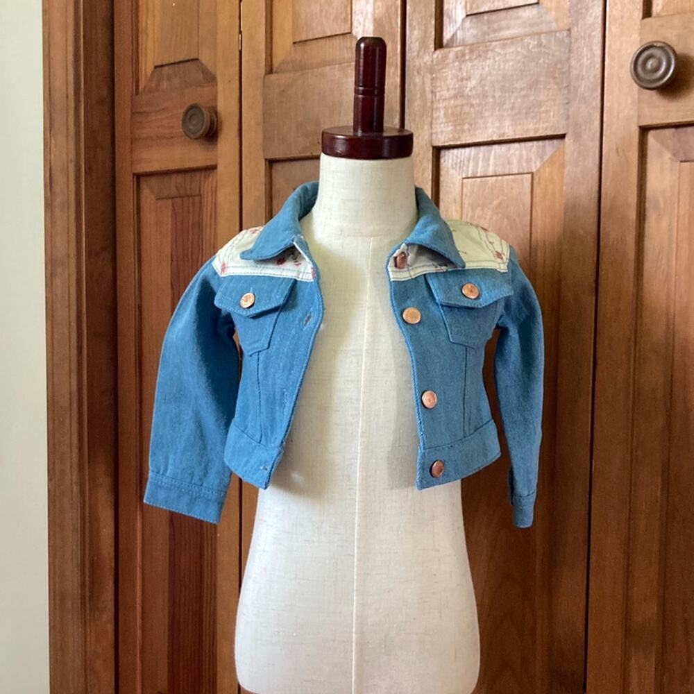 Tahari Little Girl’s Denim & Floral Jacket, 18 Months
